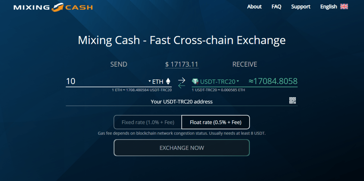 加密货币兑换Mixing Cash无需kyc