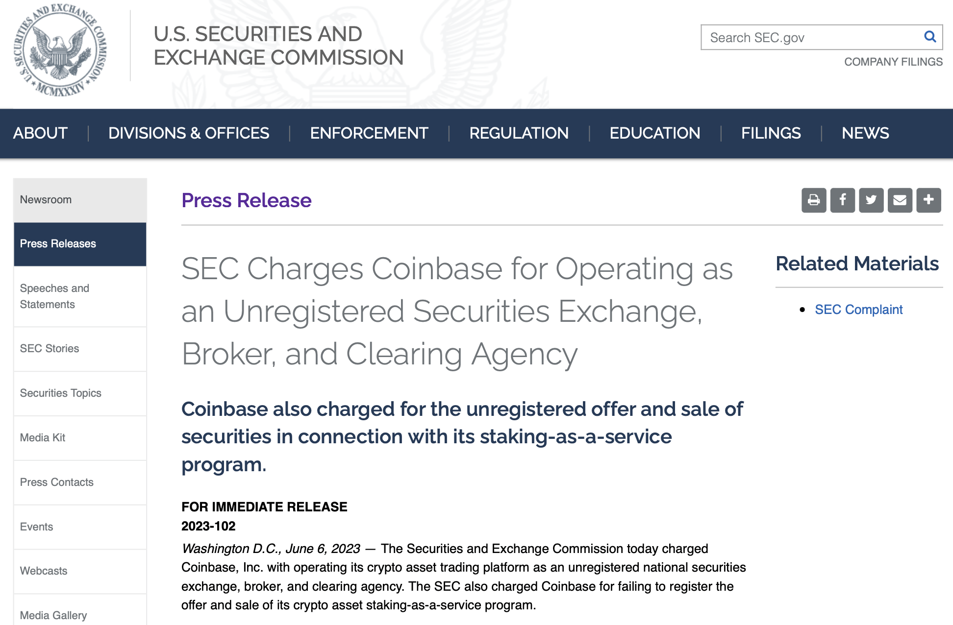 币圈监管风暴升级！币安之后<strong></p>
<p>币安网</strong>，Coinbase也被美国SEC指控