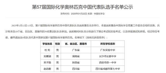 四川唯一<strong></p>
<p>交易指数是否影响排名</strong>！成都七中学子入选国际化学奥林匹克国家队