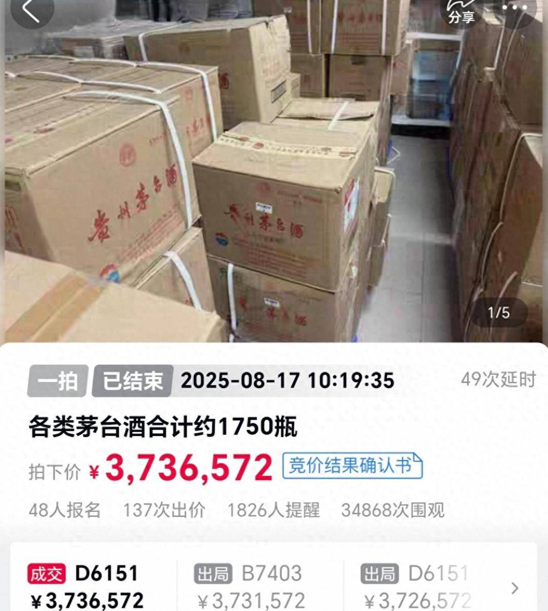 1750瓶茅台373万余元被法拍<strong></p>
<p>原油股票代码</strong>，一原所有人已被执行死刑
