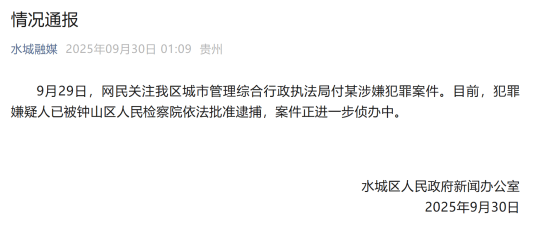 贵州六盘水凌晨通报：城管局付某涉嫌犯罪<strong></p>
<p>高材生虚拟币案例</strong>，已被批捕